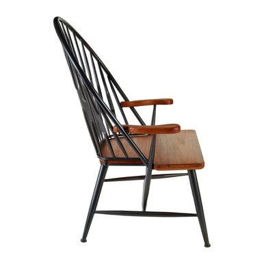 New Foundry Walnut Wood & Metal Armchair
