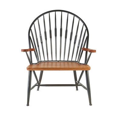 New Foundry Walnut Wood & Metal Armchair