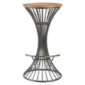 New Foundry Elm Wood & Metal Bar Stool