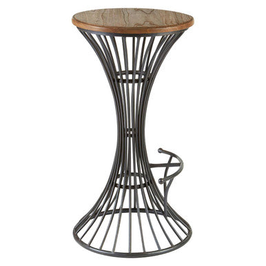 New Foundry Elm Wood & Metal Bar Stool