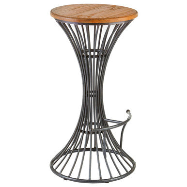 New Foundry Elm Wood & Metal Bar Stool