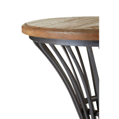 New Foundry Elm Wood & Metal Bar Stool