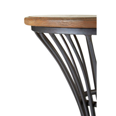 New Foundry Elm Wood & Metal Bar Stool