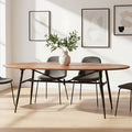 Black & Natural Wooden Oval Table With Metal Legs, New Foundry