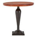 Brown Metal Base & Wooden Top Round Side Table, New Foundry