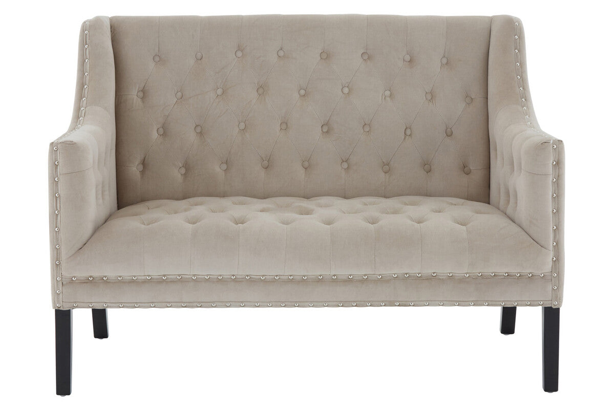 2 Seat Camel Velvet Sofa, Regent Park