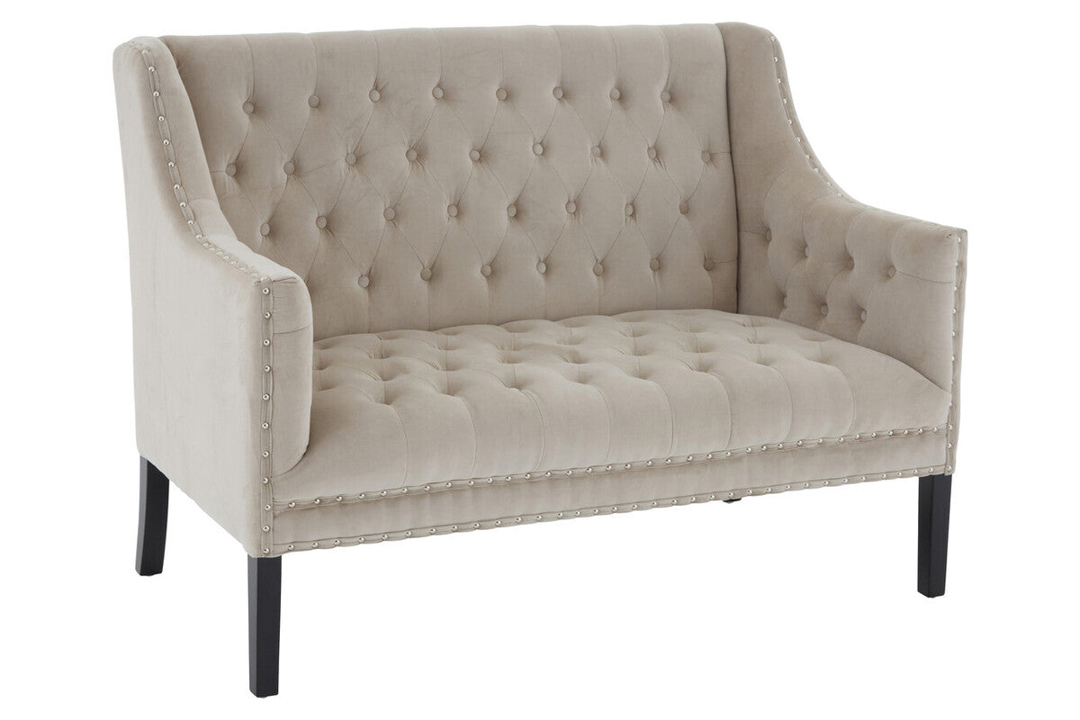 2 Seat Camel Velvet Sofa, Regent Park