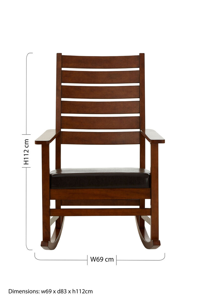 Relax Brown Leather Rocking Chair