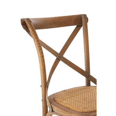Lyon Grey Oak Wood & Cane Chair Weave Seat