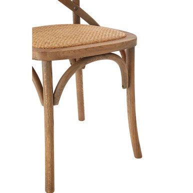 Lyon Grey Oak Wood & Cane Chair Weave Seat