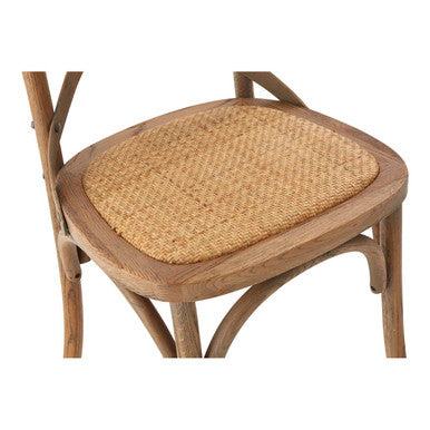 Lyon Grey Oak Wood & Cane Chair Weave Seat