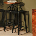 Lyon Black Oak Wood Bar Stool
