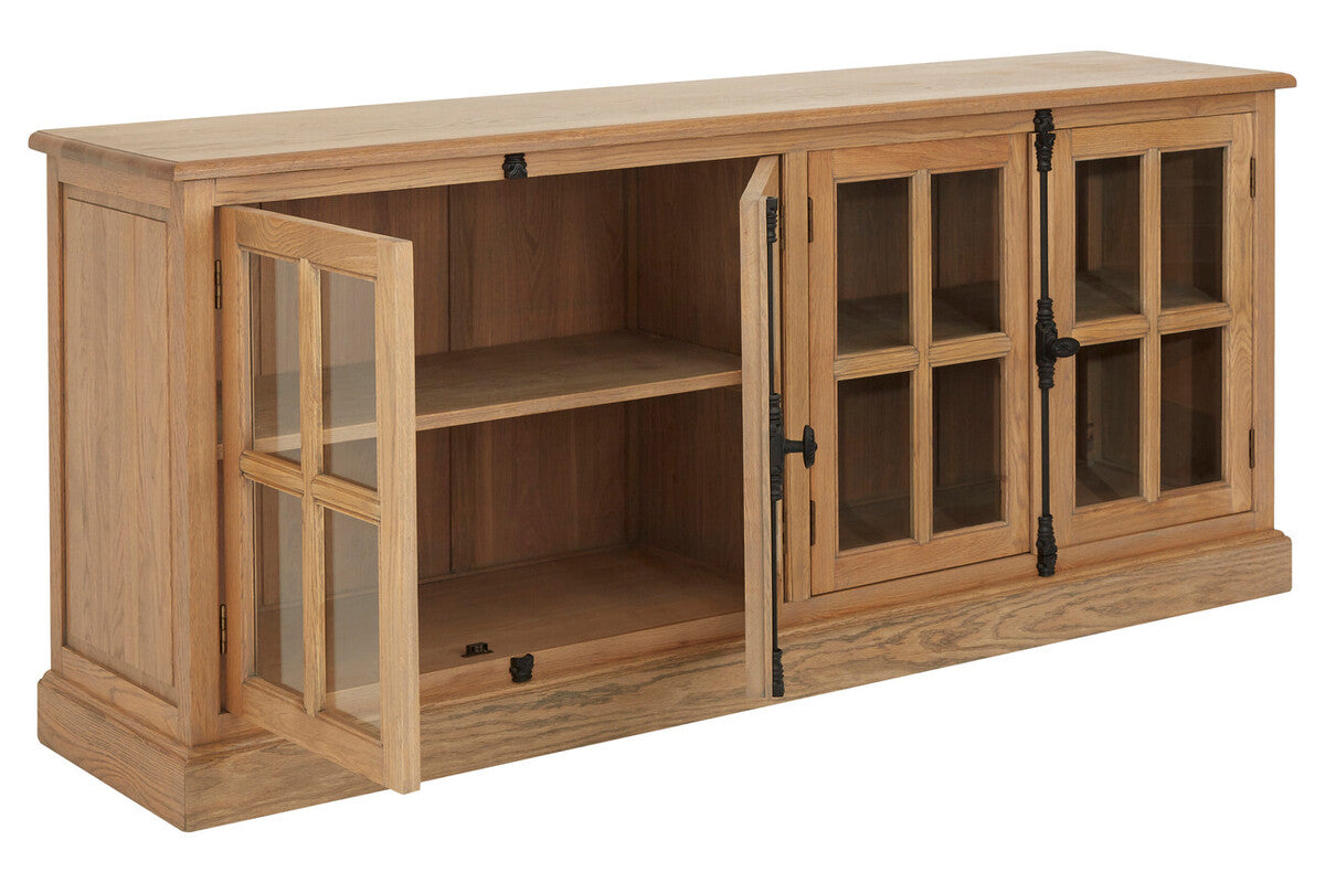 Lyon Oak Wood Sideboard With Washed Grey