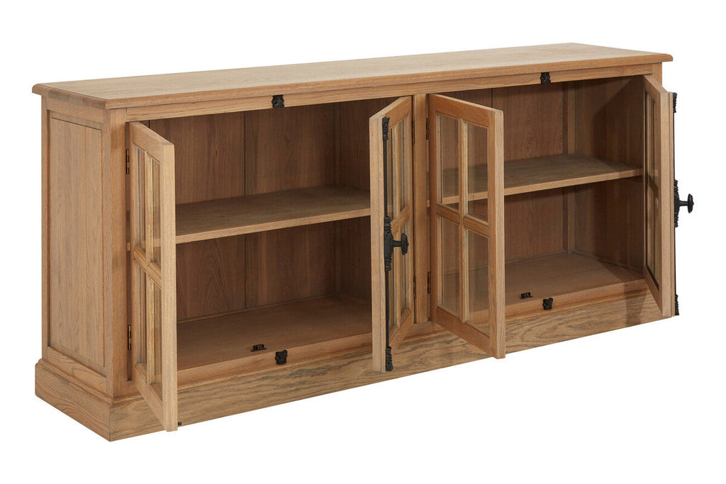 Lyon Oak Wood Sideboard With Washed Grey