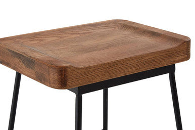 Lyon Weathered Oak Wood & Metal Bar Stool