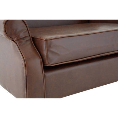 Fulham Brown Leather Wing Armchair