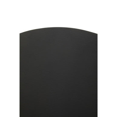Black Oak Veneer Wooden Top Side Table With Gold Trim & Angled Legs, Nostra