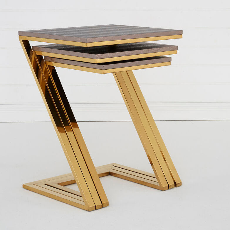 Pacific Snake Skin Nest Of 3 Tables