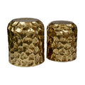 Templar Textured Antique Brass Set Of 2 Side Tables