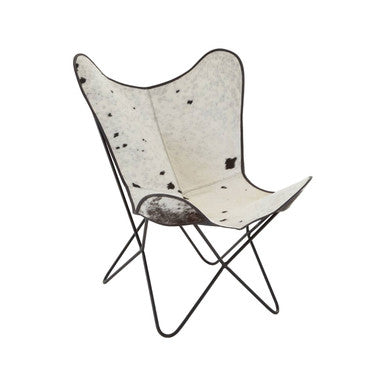 Buffalo Black & White Cowhide Butterfly Chair