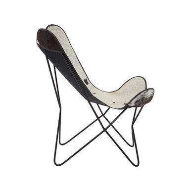 Buffalo Black & White Cowhide Butterfly Chair