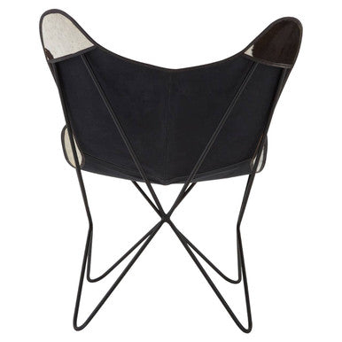 Buffalo Black & White Cowhide Butterfly Chair