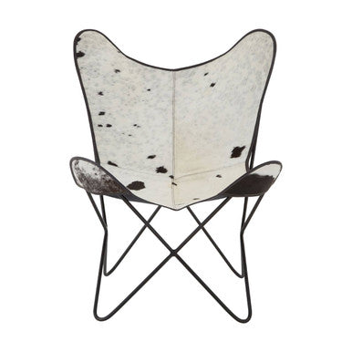 Buffalo Black & White Cowhide Butterfly Chair