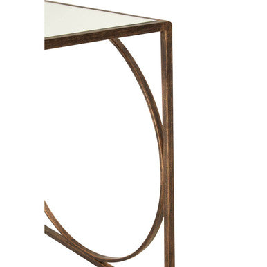 Mirrored Glass Top Nest Of 3 Tables With Bronze Metal Frame, Avantis
