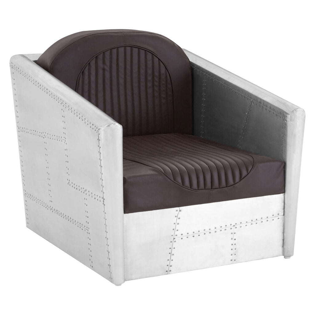 Avro Silver Industrial Armchair