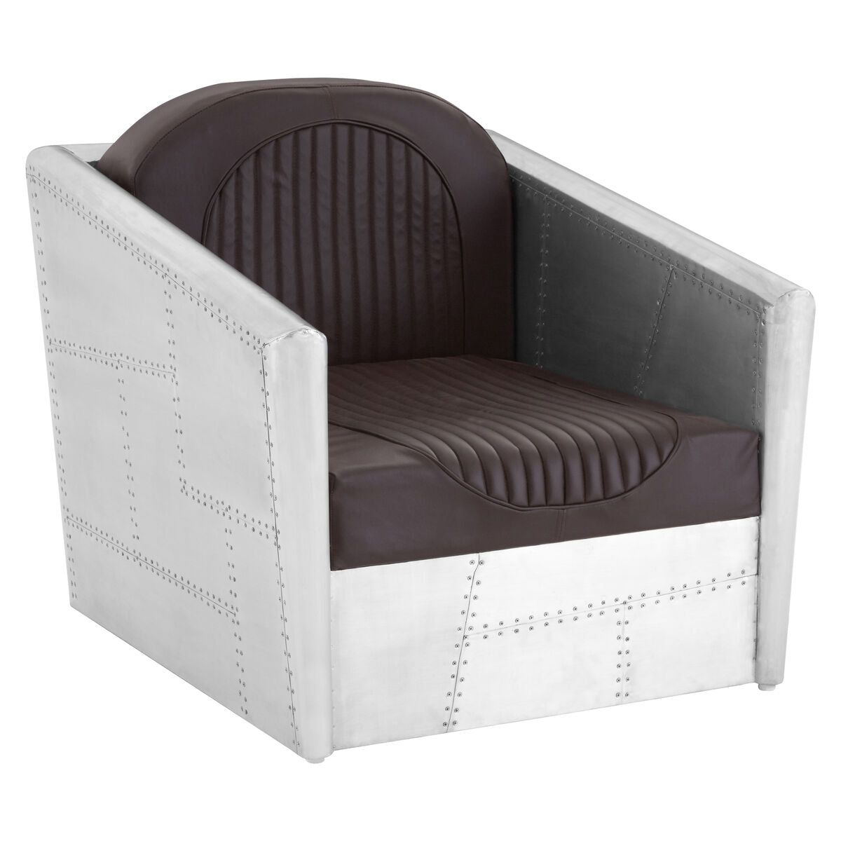 Avro Silver Industrial Armchair