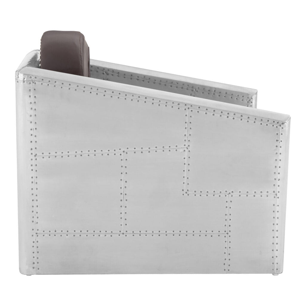 Avro Silver Industrial Armchair