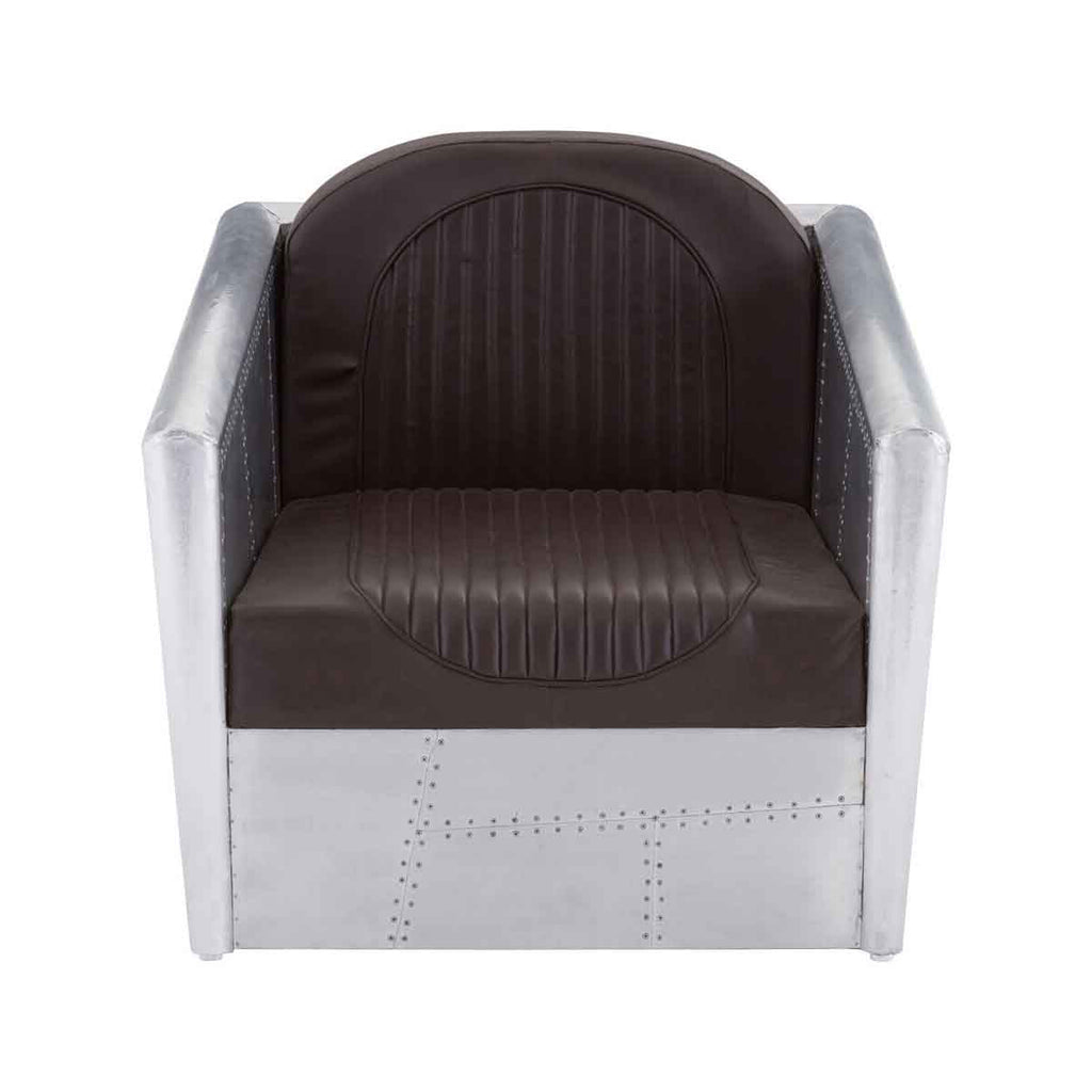 Avro Silver Industrial Armchair