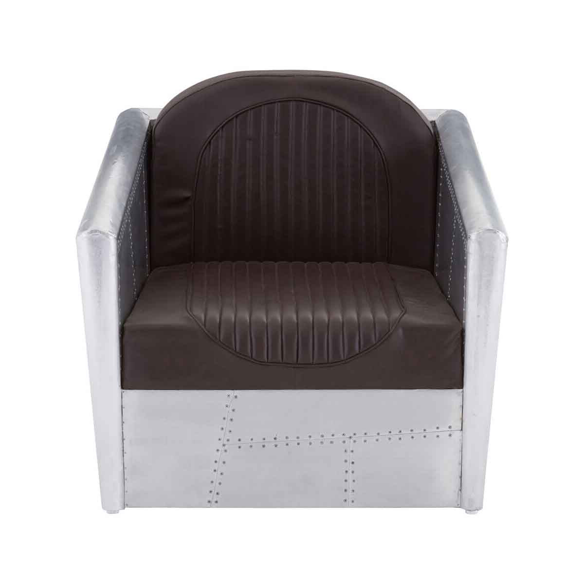 Avro Silver Industrial Armchair