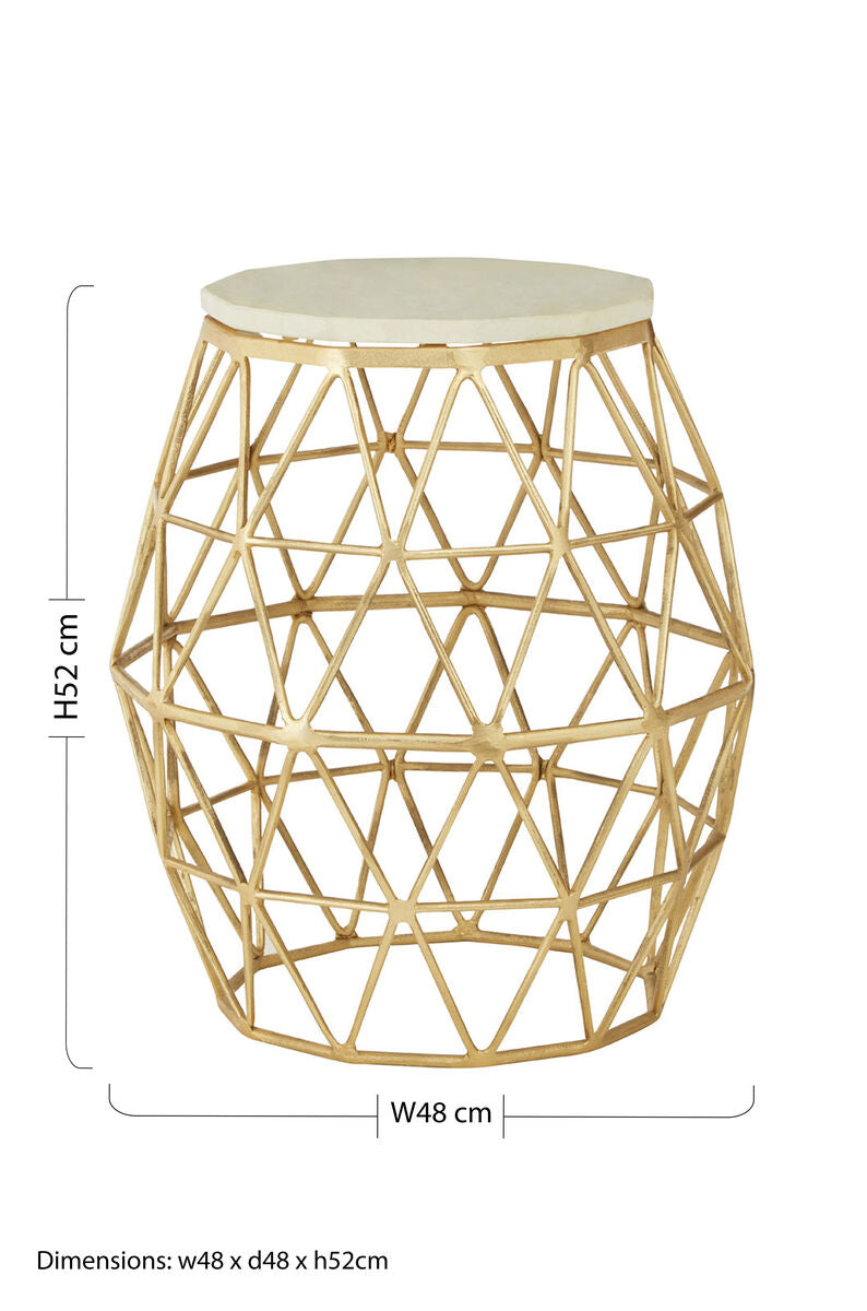 Templar Marble & Gold Side Table
