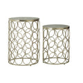 Templar Marble & Nickel Set Of 2 Side Tables