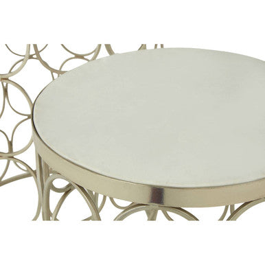 Templar Marble & Nickel Set Of 2 Side Tables