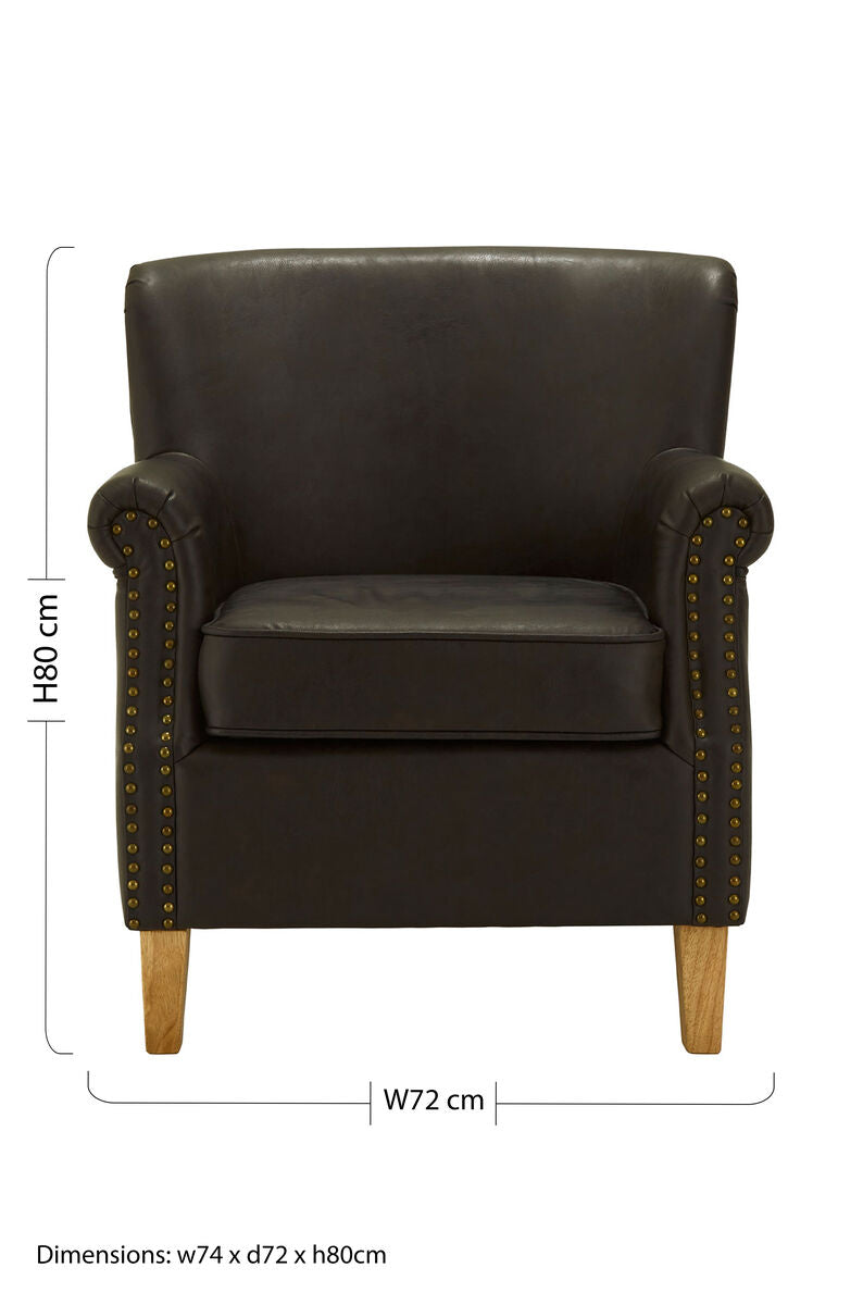 Trinity Brown Leather Armchair