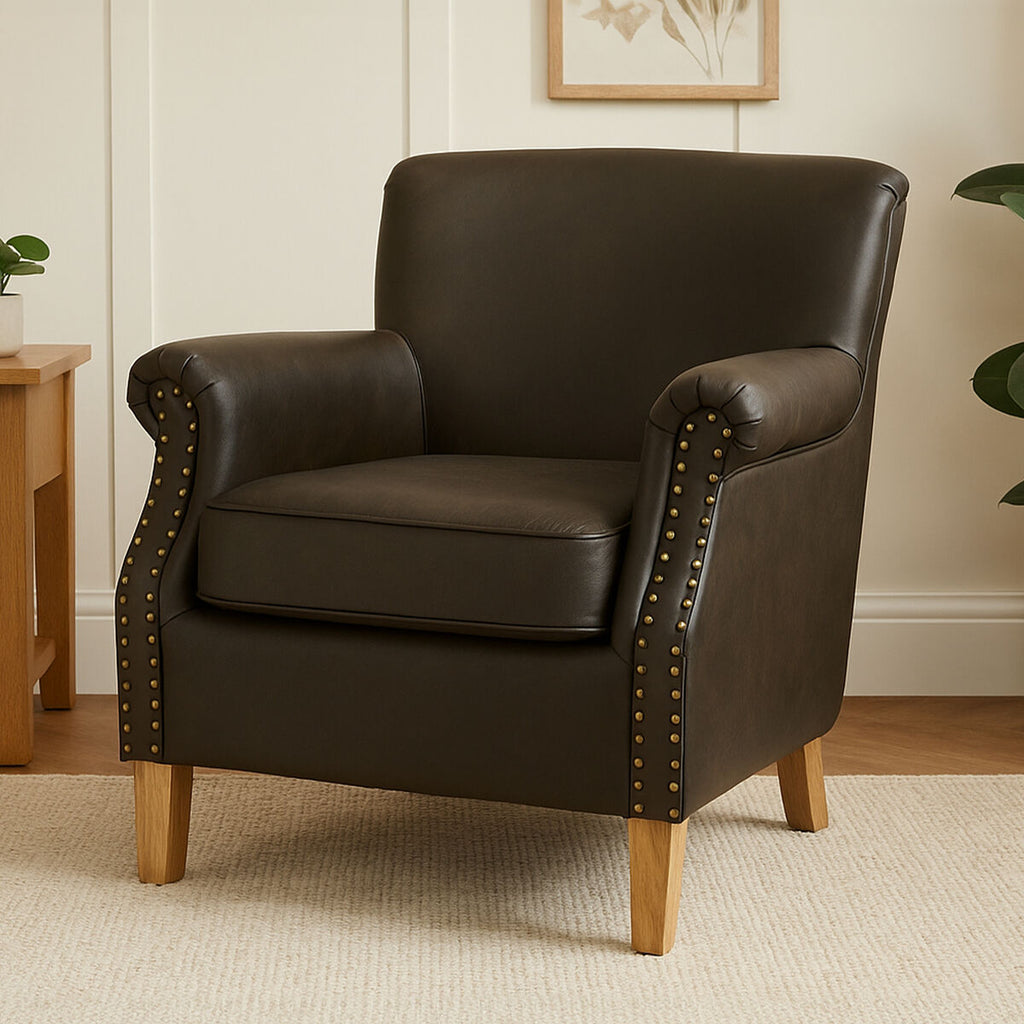 Trinity Brown Leather Armchair