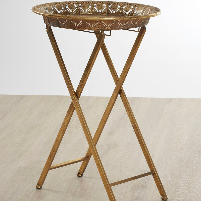 Reza Folding Tray Table Iron Gold