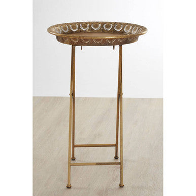 Reza Folding Tray Table Iron Gold