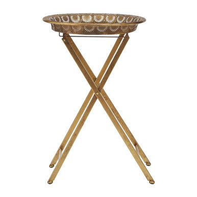 Reza Folding Tray Table Iron Gold