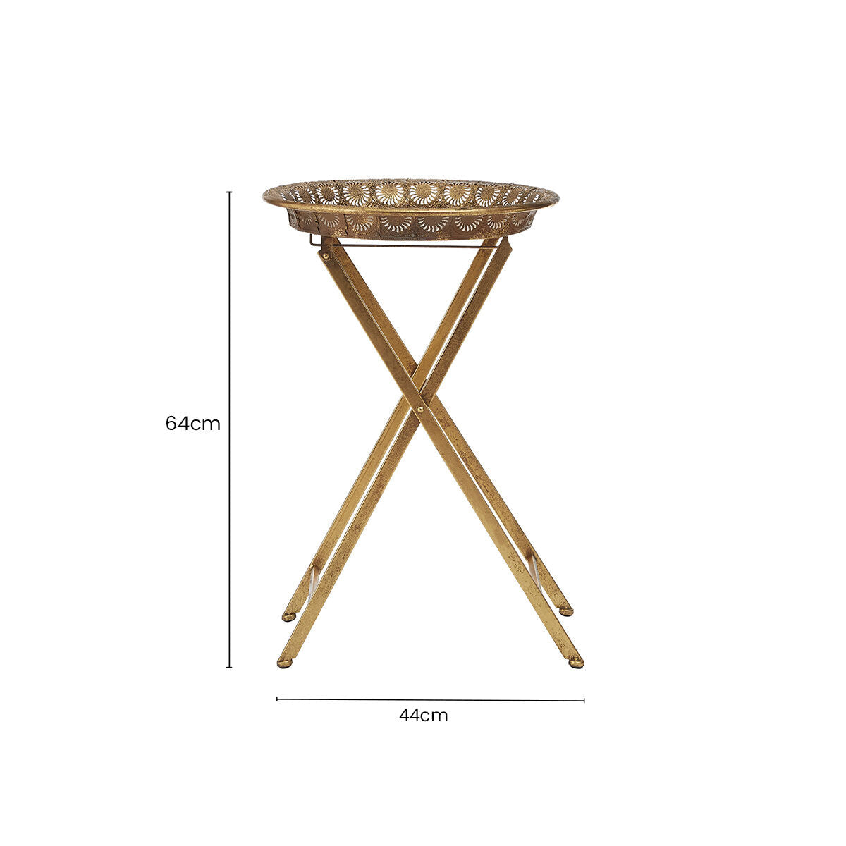 Reza Folding Tray Table Iron Gold