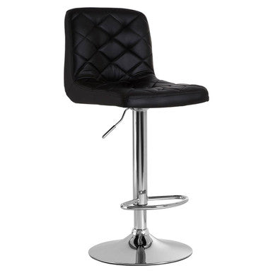 Tara Black Leather Bar Chair