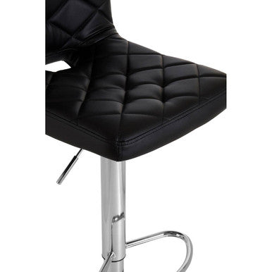 Tara Black Leather Bar Chair
