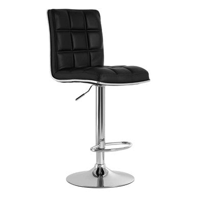 Tavor Black Leather Bar Chair
