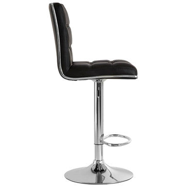 Tavor Black Leather Bar Chair