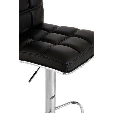 Tavor Black Leather Bar Chair