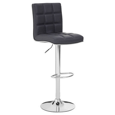 Tavor Grey Leather Bar Chair