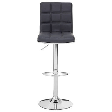 Tavor Grey Leather Bar Chair