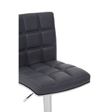 Tavor Grey Leather Bar Chair
